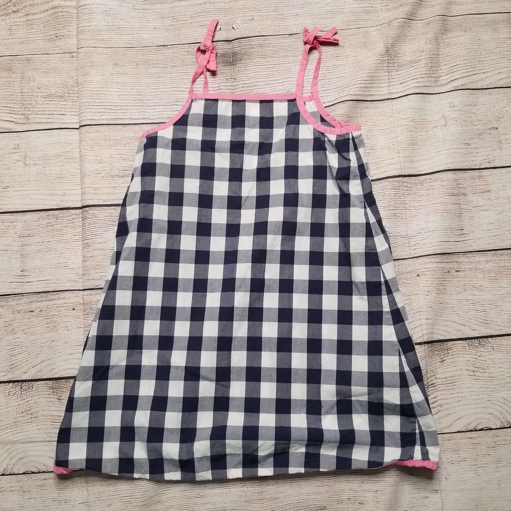 HANNA ANDERSSON blue white plaid gingham dress